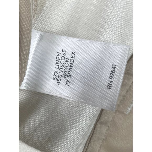 J. Jill Linen Blend Elastic Waist Pants size Medium White - Picture 3 of 7